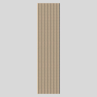 The Artika Sonofold sound-absorbing wall panel kit (pack of 2) features rectangular panels with evenly spaced vertical black grooves on a light background, displayed centered against a plain light gray backdrop.