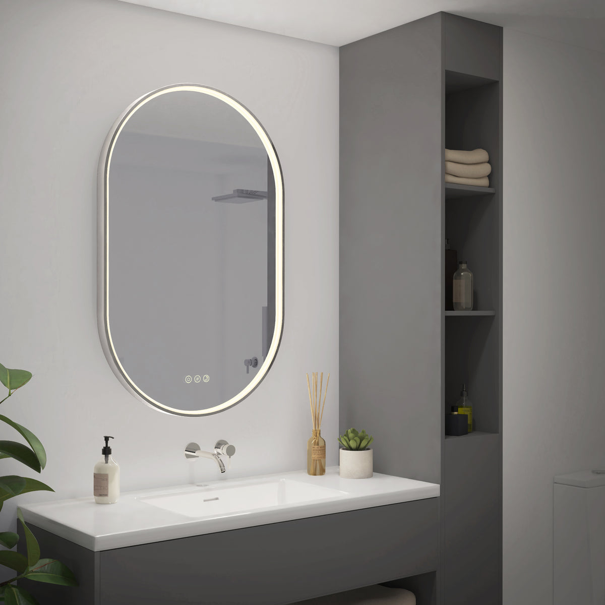Royce Miroir à DEL 51 x 81 cm (20 x 32 po) 3 TCC antibuée
