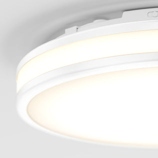 Artika Hemisphere 15 in. LED Flush Mount: modern circular ceiling light, 5 CCT, dimmable, sleek glowing ring for bathrooms.