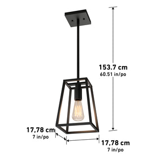 Artika Carter 1-light pendant; exposed bulb, perfect for kitchen islands. Size: 153.7 cm H x 17.78 cm W/D.