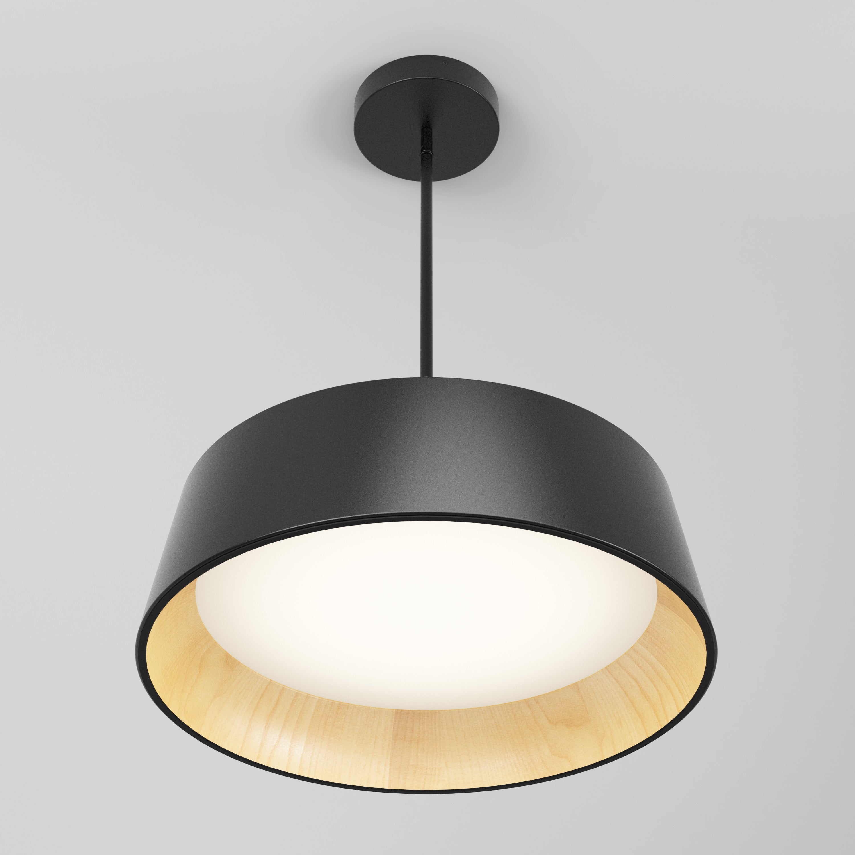 Alton LED pendant light 5 CCT black and wood | Artika Canada