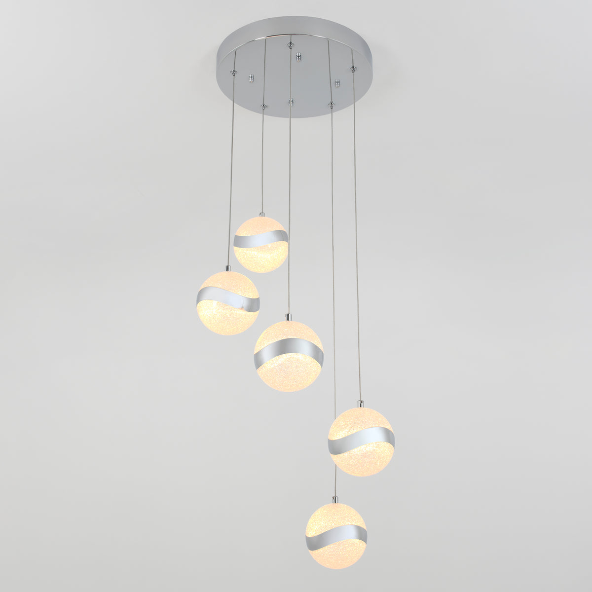 Wavey 5-light LED pendant