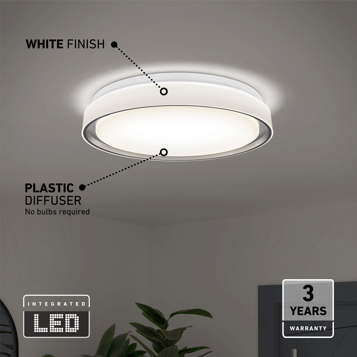 Niko 15 in. (39 cm) Modern LED Flush Mount Ceiling Light 5 CCT