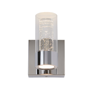 Artika Essence 1-light LED bathroom vanity light features a chrome base and bubble glass, ideal for accent lighting.