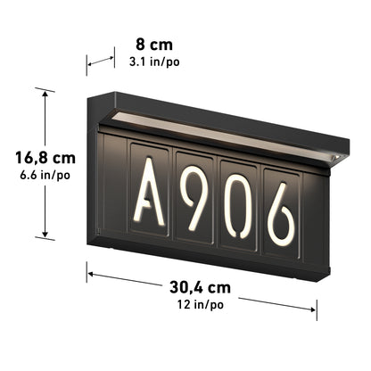 Bowen solar LED outdoor address wall light 5 CCT