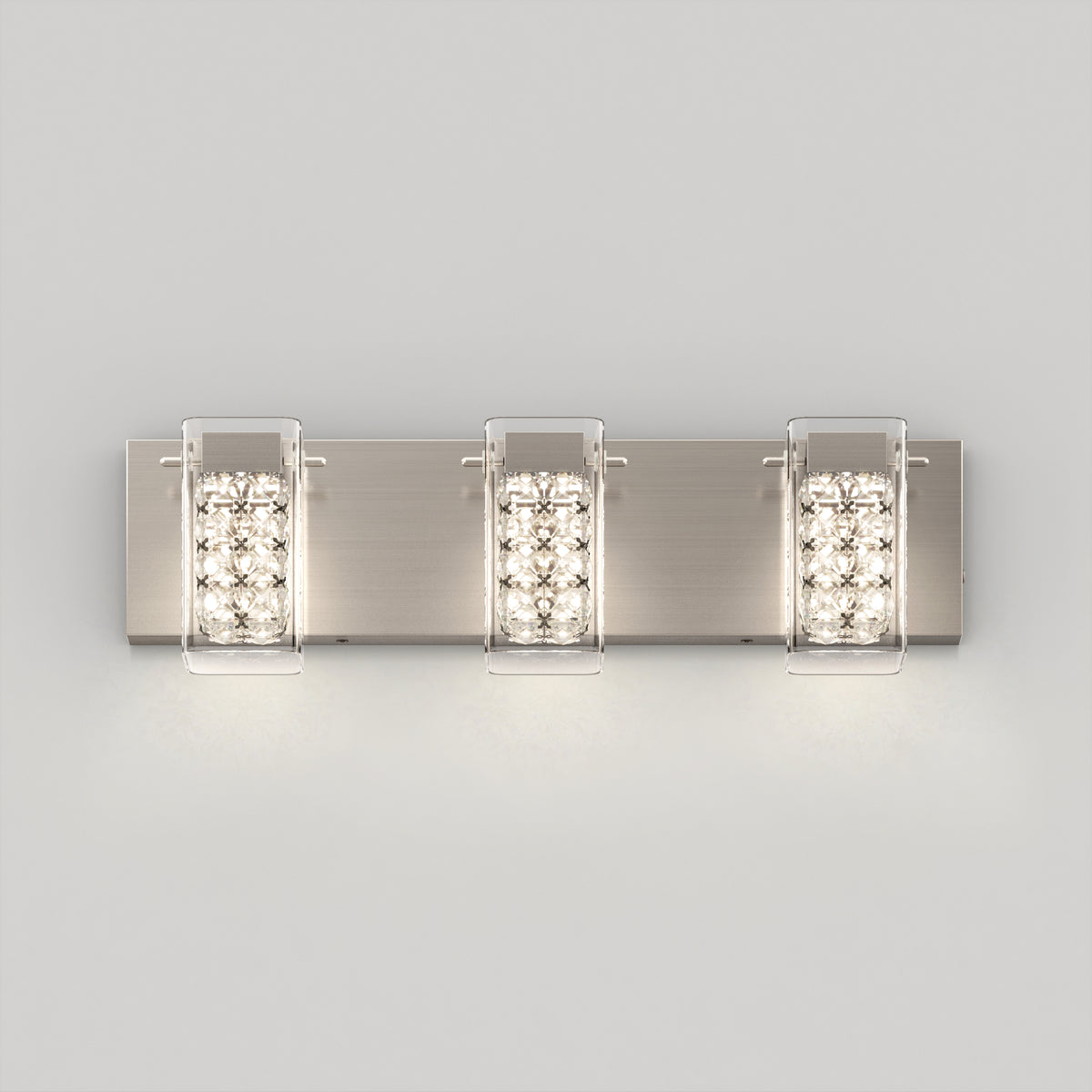 Crystal Cube 21 pulg (53 cm) luminario de vanidad de 3 luces LED moderno 5 TCL para baño