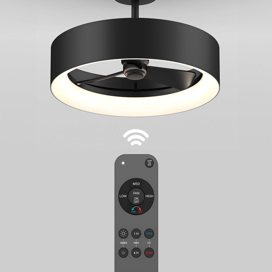 Aiden 24 in. (61 cm) LED modern fandelier ceiling fan with light - includes remote