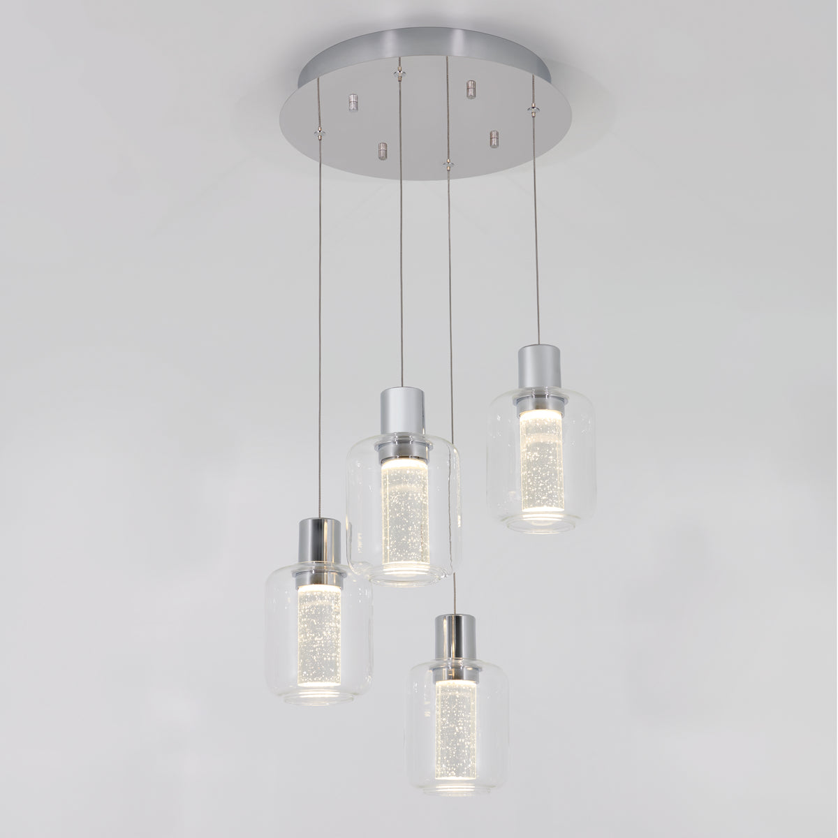 Champagne Globe 4-light LED pendant