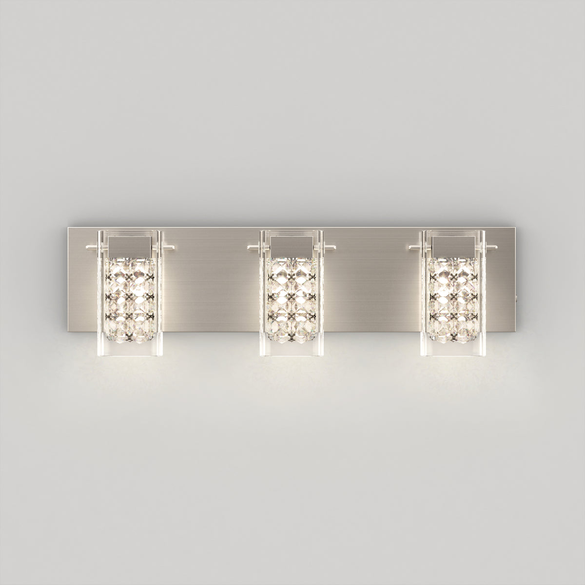Crystal Cube 21 pulg (53 cm) luminario de vanidad de 3 luces LED moderno 5 TCL para baño
