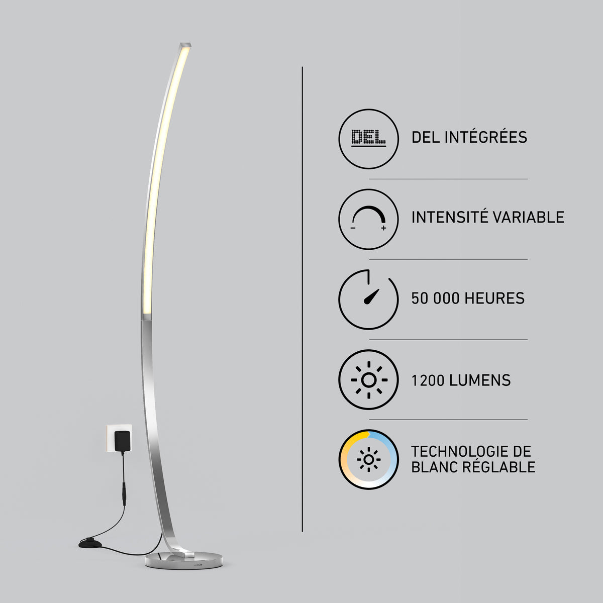 Lampadaire DEL Arc