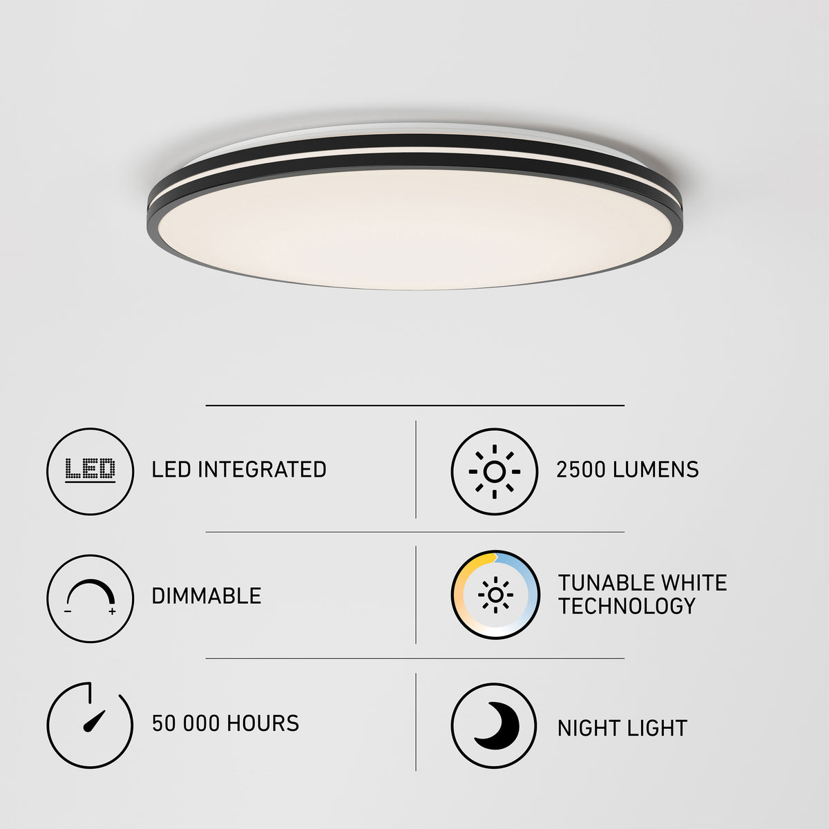 Athos 21 in. LED flush mount light  - with remote