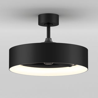 The Artika Aiden 24 in. LED modern ceiling fan features a wide circular shade, soft white glow, and 3 speeds with remote control, mounted close to the ceiling.
