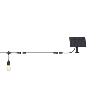 The Artika Blaze 20 LED Outdoor Solar String Lights feature a single exposed bulb linked to a solar panel mounted on a short bracket, all showcased against a plain white background.