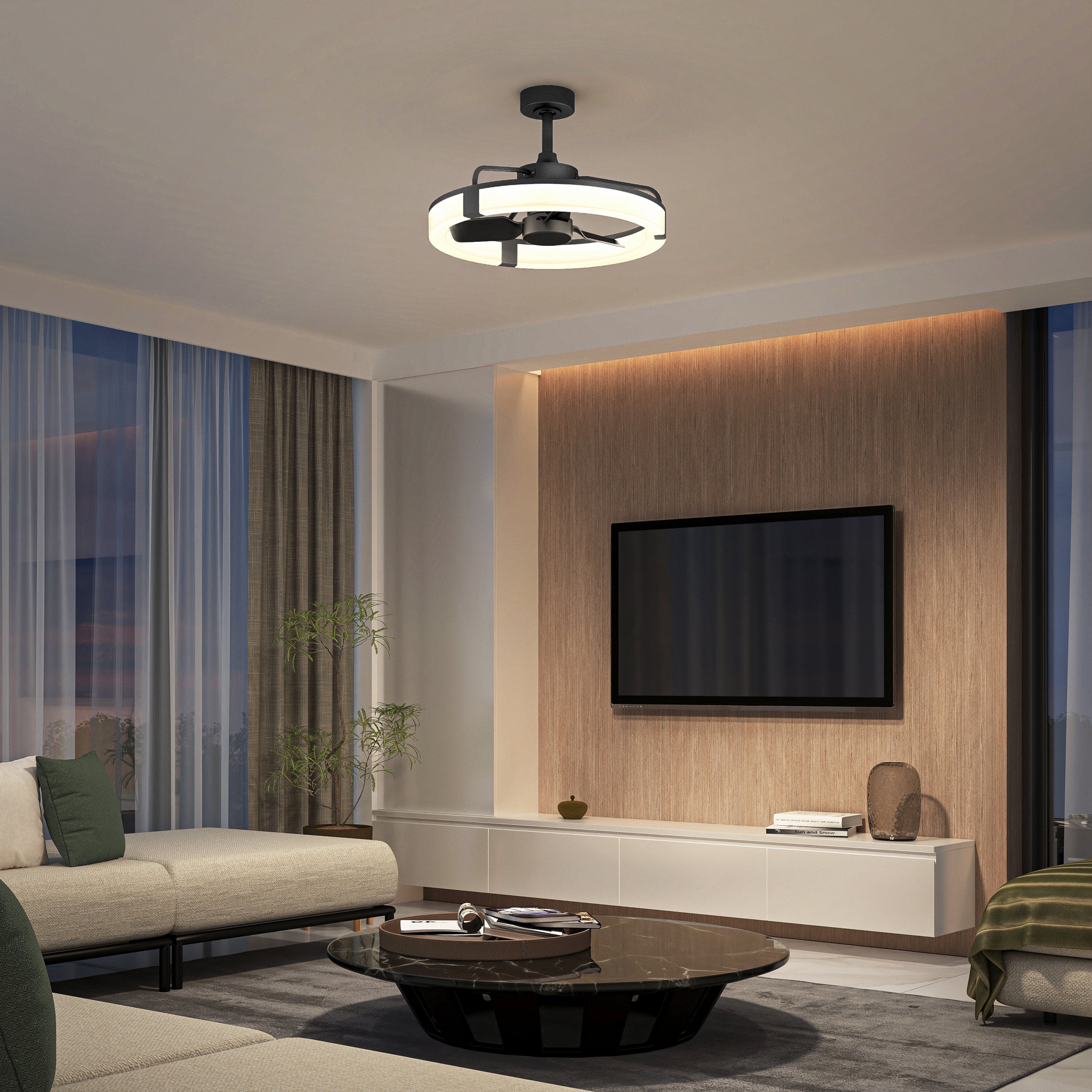 Artika Sunnyvale LED シーリングファン Sunnyvale 23 in. LED modern ceiling fan in Black | Artika Canada