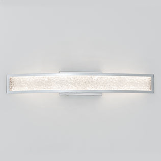 The Artika Glitter 27-in (69 cm) Integrated LED Vanity Light Bar for Bathroom features a modern chrome frame and a gently curved frosted glass shade, casting a soft, even glow.