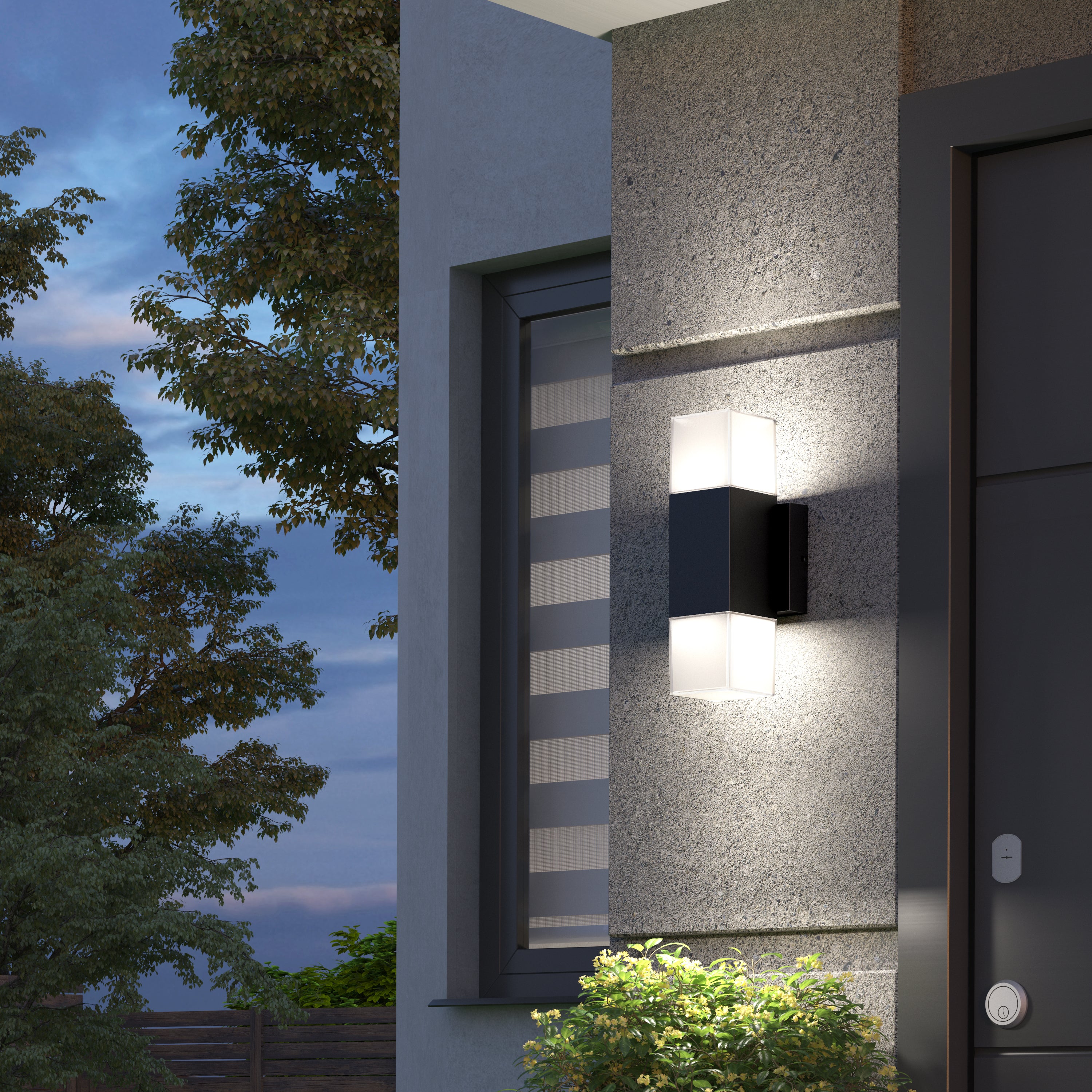 Lennox LED Wall Light 3 CCT Matte Black in Matte Black | Artika Canada