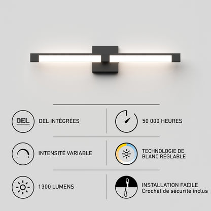 Artika Tivoli 27-in (69 cm) Integrated LED 5-CCT Vanity Light Bar, dimmable with 1300 lumens, 50,000-hour life, and easy installation.
