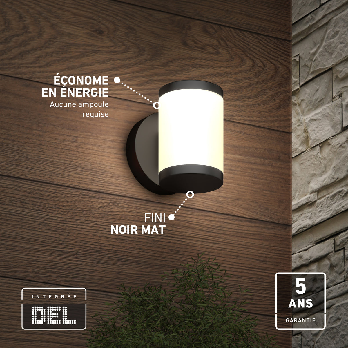 Artika Landon LED Outdoor Wall Light 2-Pack, matte black, energy-saving, dimmable, 5-yr warranty; ideal for wood exteriors.