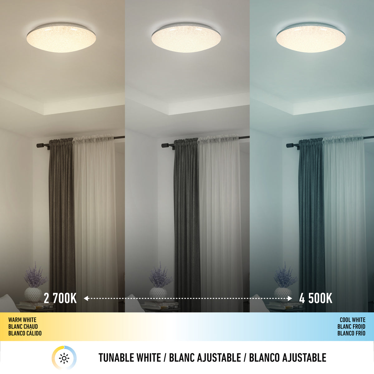Sparkle 18 in. (45 cm) Modern LED Flush Mount Ceiling Light - With Remote