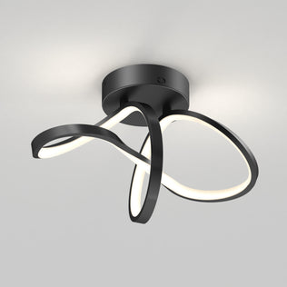 Artika Loop modern LED flush mount light 3 CCT features black dimmable bands in a striking infinity-loop design.