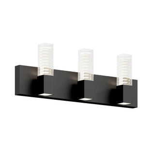 The Artika Hologram LED modern bathroom vanity light 5 CCT is a sleek black fixture ideal for mirror lighting.