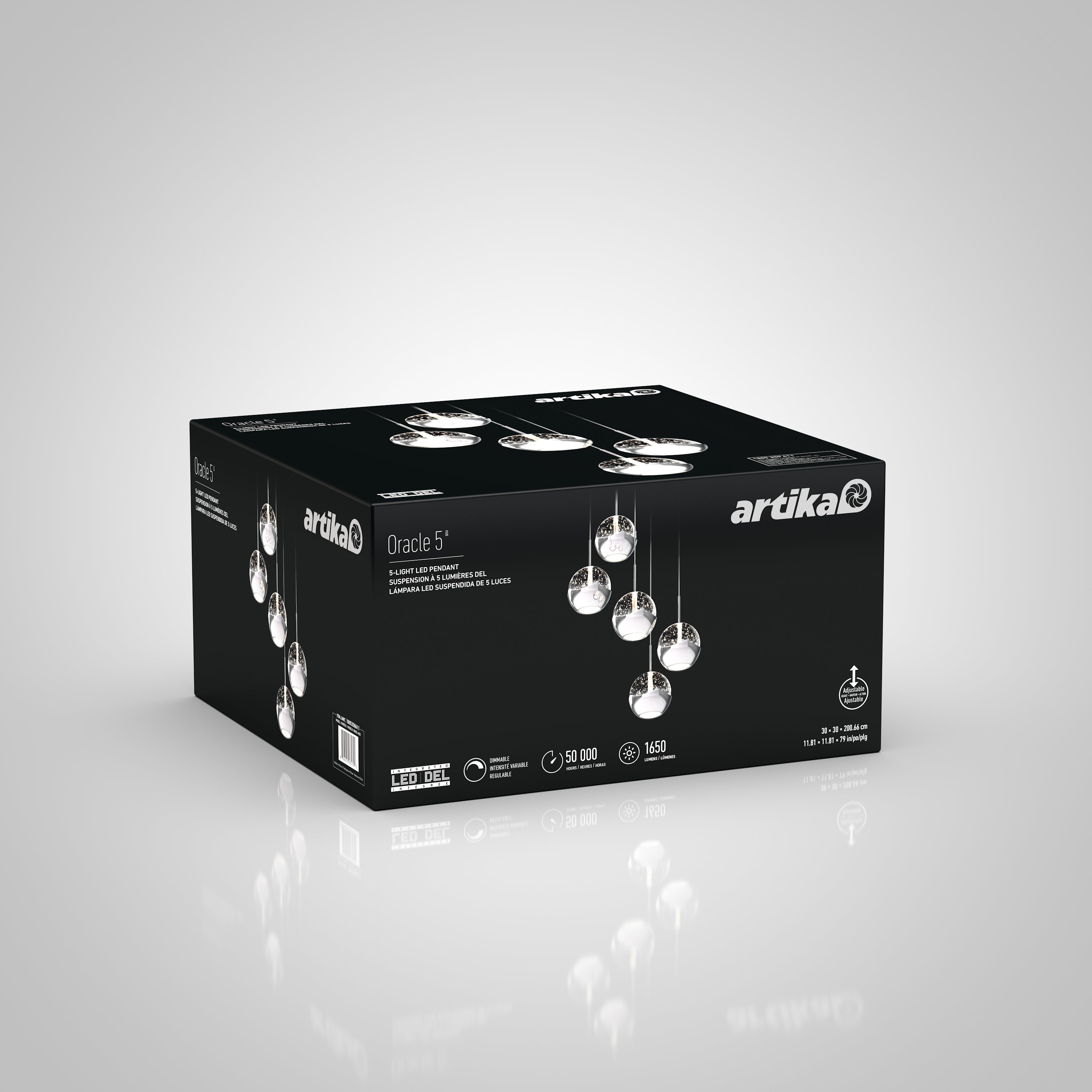 Oracle 5-Light LED Chrome Pendant | Artika