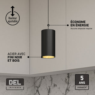 Artika Alton mini LED pendant light, 5 CCT options, adjustable height, 5-year warranty—ideal for kitchens.