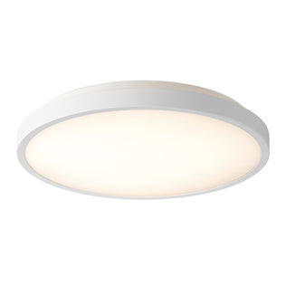 Artika Isara 12″ RGBIC LED Flush Mount: modern round white fixture with softly glowing frosted surface and interchangeable trim.