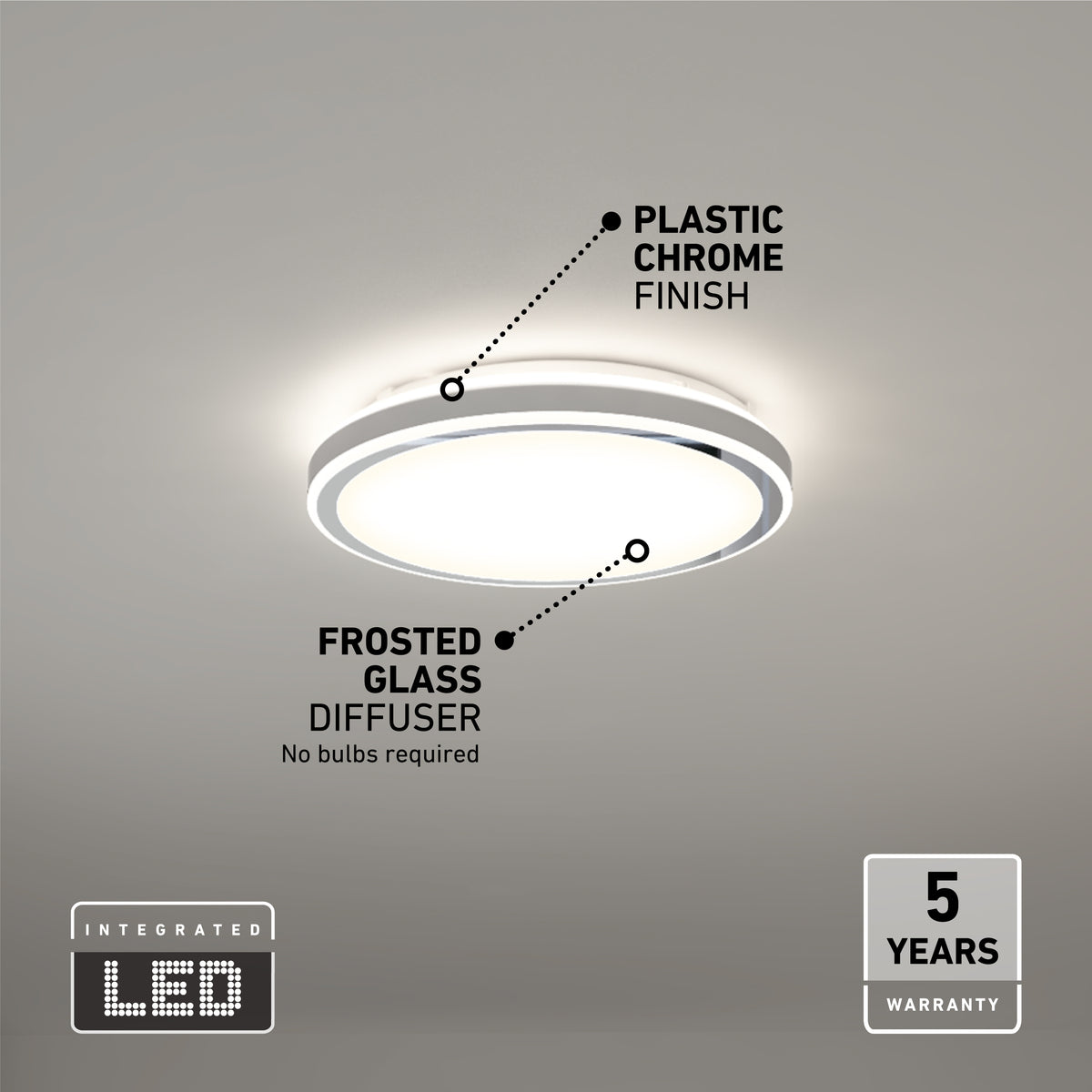 Altitude 15 in. LED modern flush mount light 5 CCT