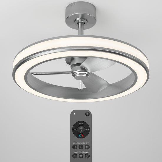 Edwin 25 in. LED Ceiling Fan 3 speeds With in Brushed Nickel | Artika ...