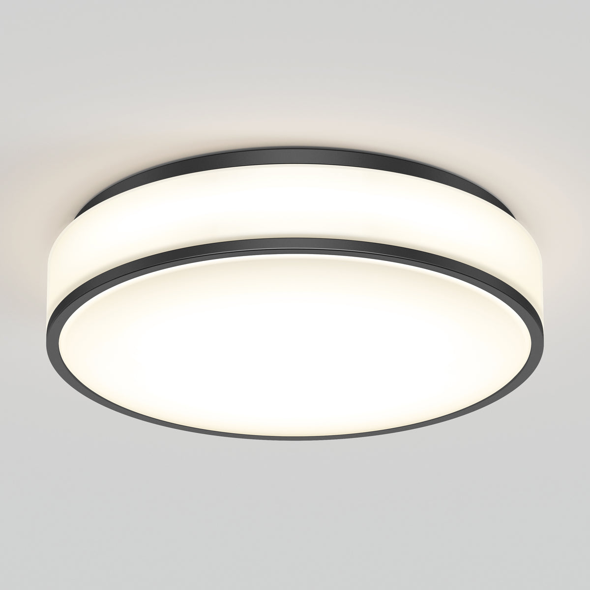 The Artika Giada 15 in. LED modern flush mount light features a sleek round design with a white frosted diffuser and black trim, offering bright, even illumination for any plain white ceiling. Select from 5 CCT options to suit your space.
