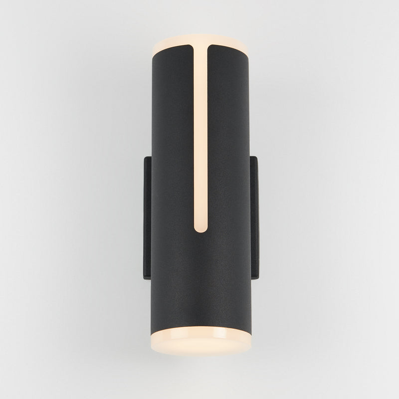 The Artika Linea modern indoor-outdoor LED wall light emits a sleek glow from both ends, adding contemporary style to any space.
