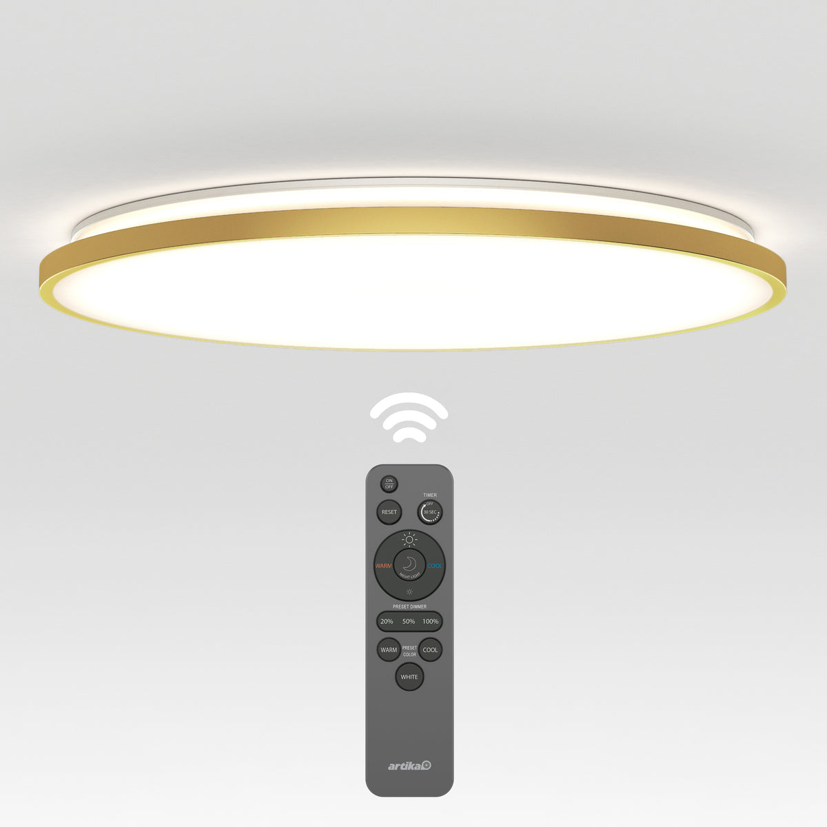 Europa luz de techo LED moderna empotrada 54 cm (21 in.) - con control remoto