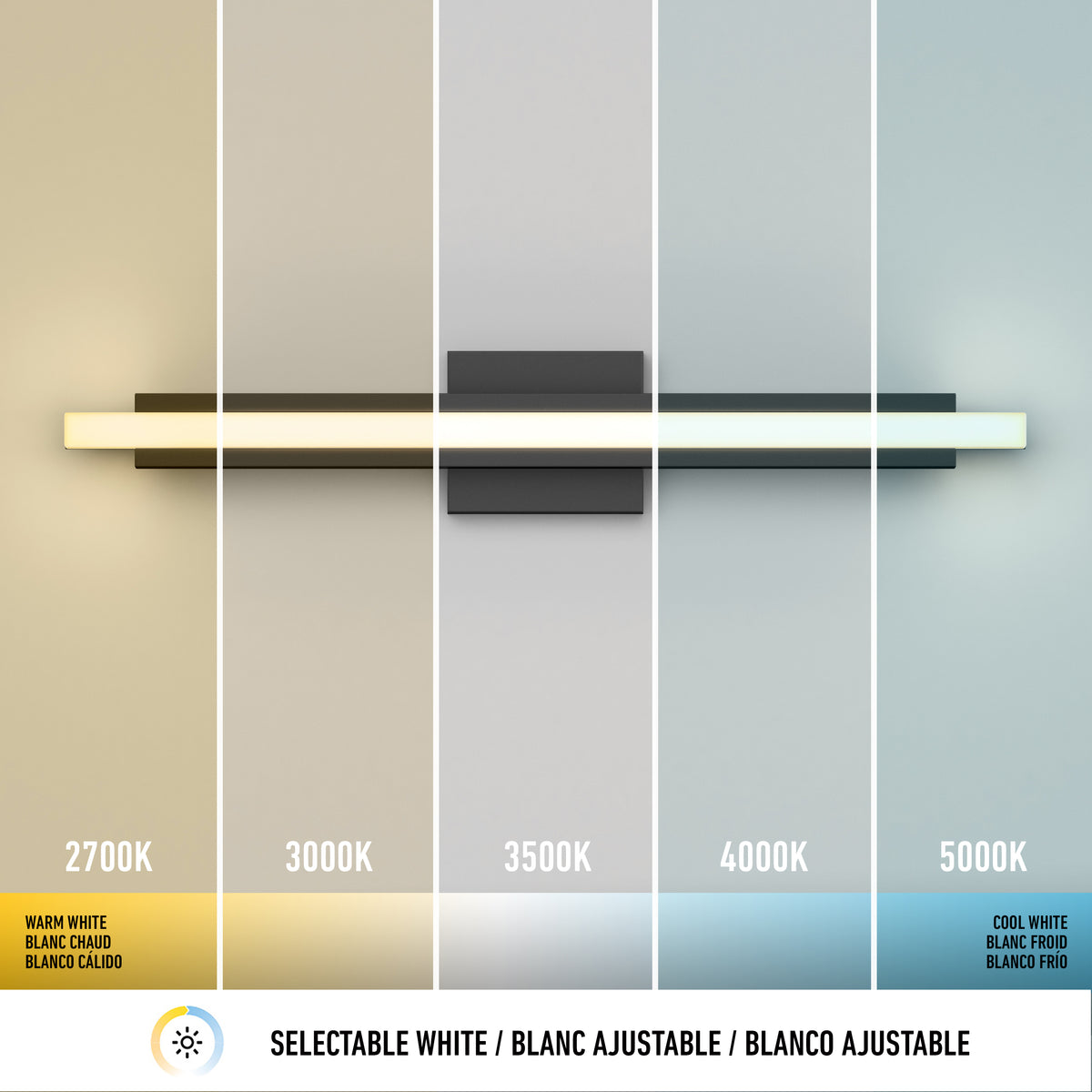 Ophelia 27-in (69 cm) Integrated LED 5-CCT Vanity Light Bar for Bathroom