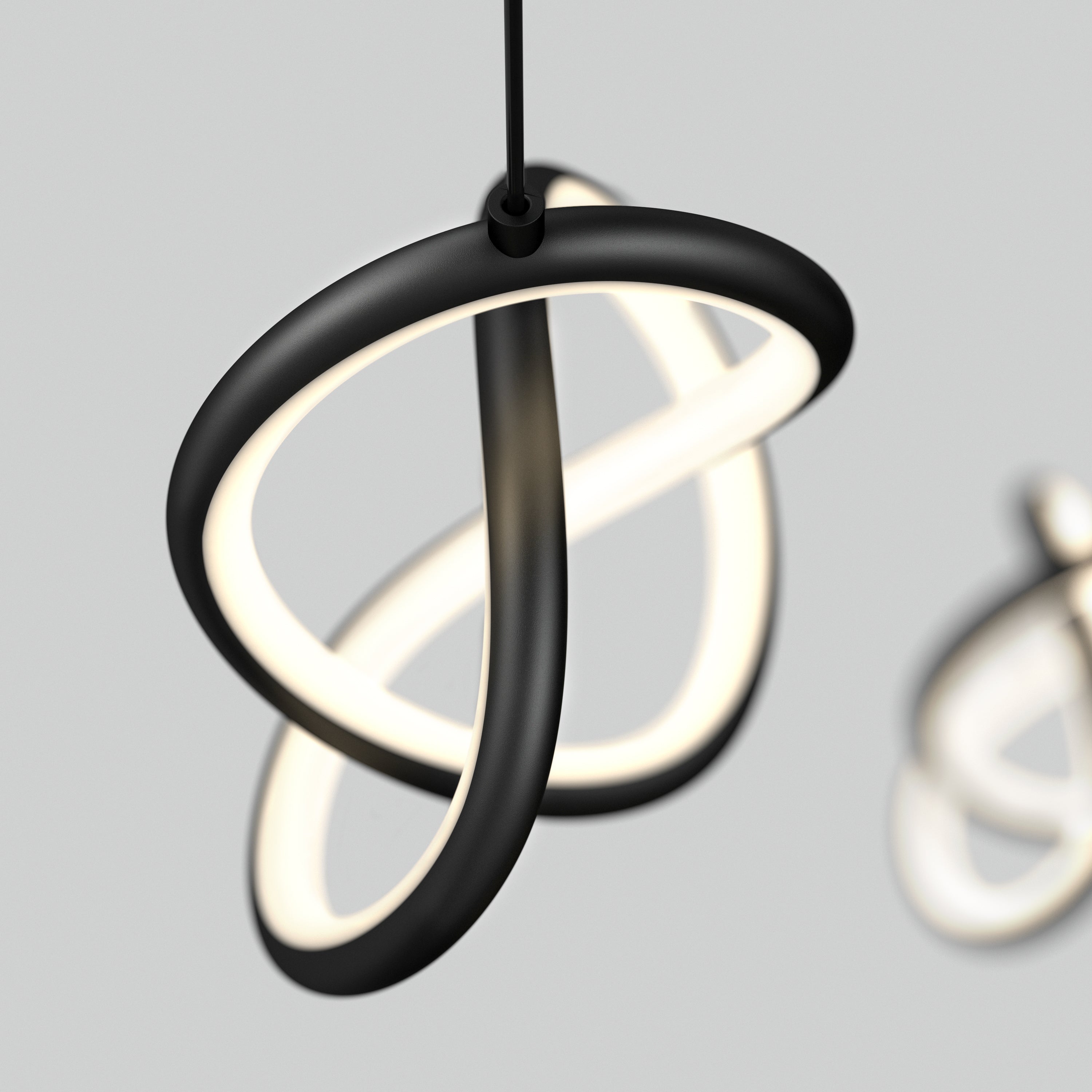 Zephyr modern 3-light LED pendant light 3 CCT in Matte Black