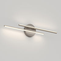 The Artika Cisco 27-in Integrated LED 5-CCT Vanity Light Bar offers adjustable color temperature for perfect bathroom lighting, with a modern design that softly illuminates any plain white wall.