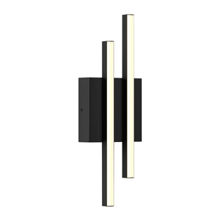 The Artika Grid indoor-outdoor LED wall light features two vertical parallel LED bars on a rectangular black base, shown against a white background.