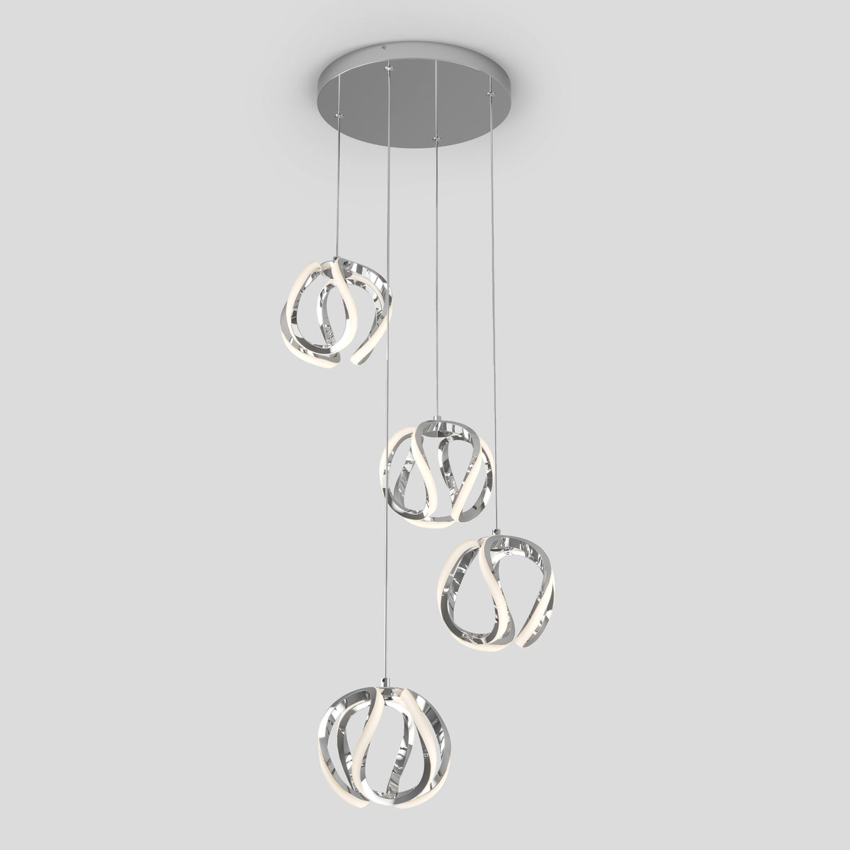 The Artika Vivaldi LED 4-light pendant is a chandelier that hangs from the ceiling.