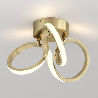 The Artika Swirl LED flush mount features three loops, emits 1300 lumens, and is ideal for modern interiors.