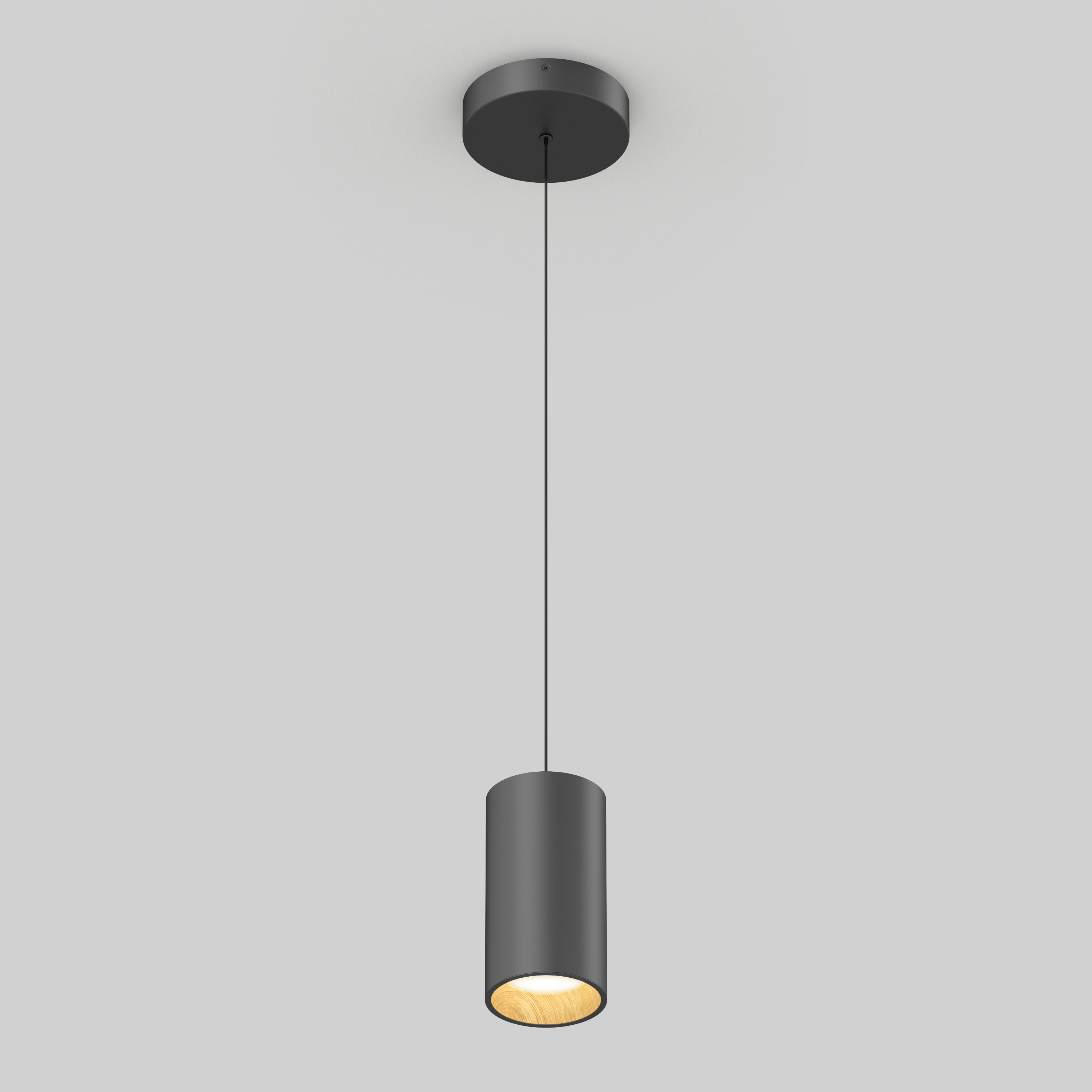 Alton mini LED pendant light 5 CCT black & wood | Artika Canada