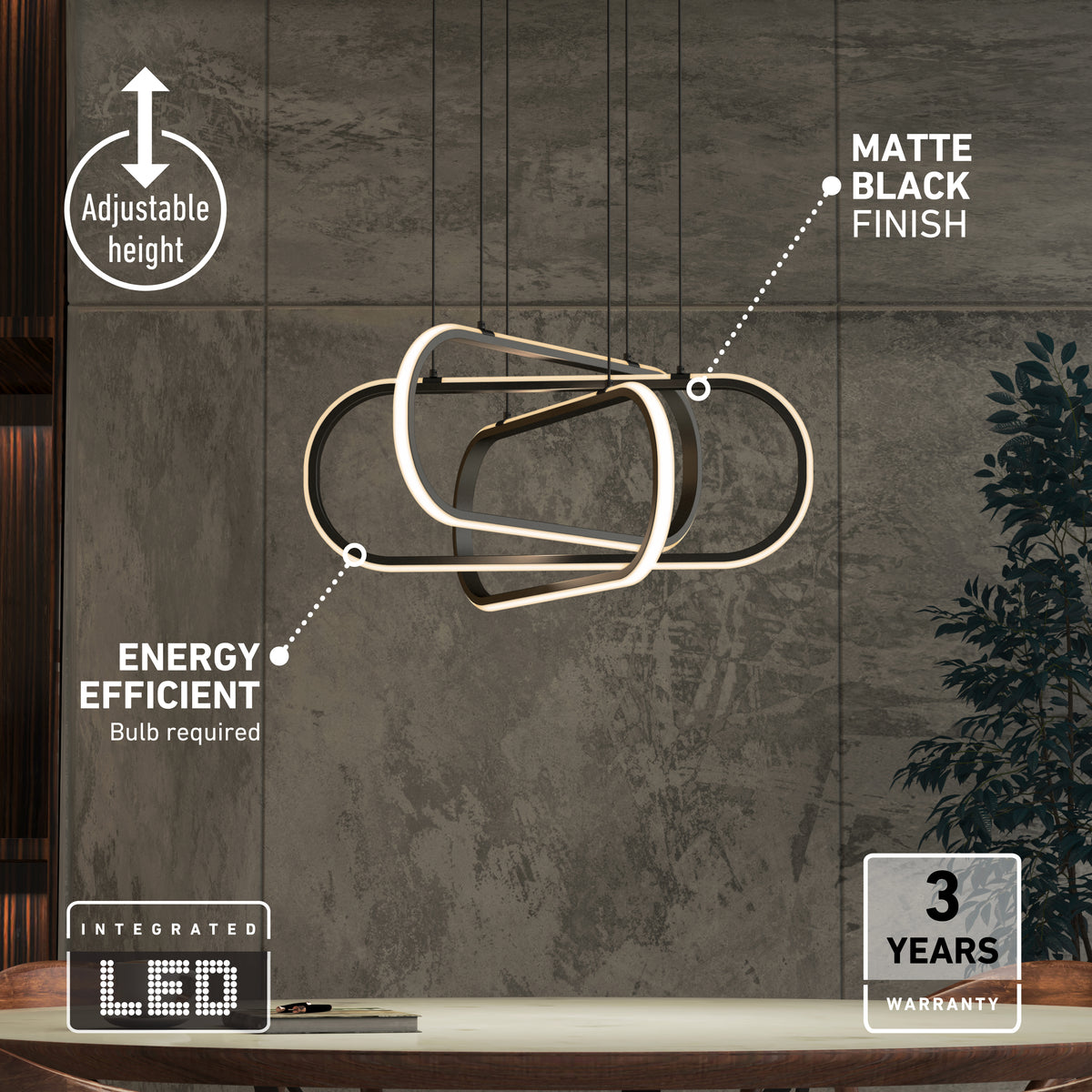 Lewis lámpara suspendida moderno LED 3 CCT