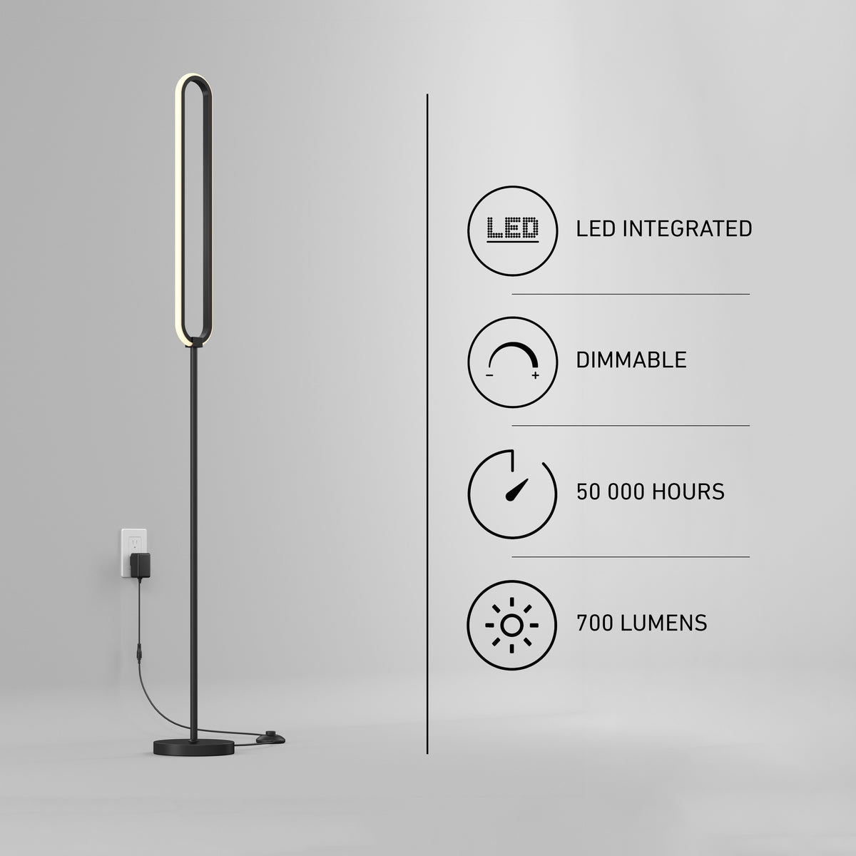 Leni dimmable LED modern floor lamp