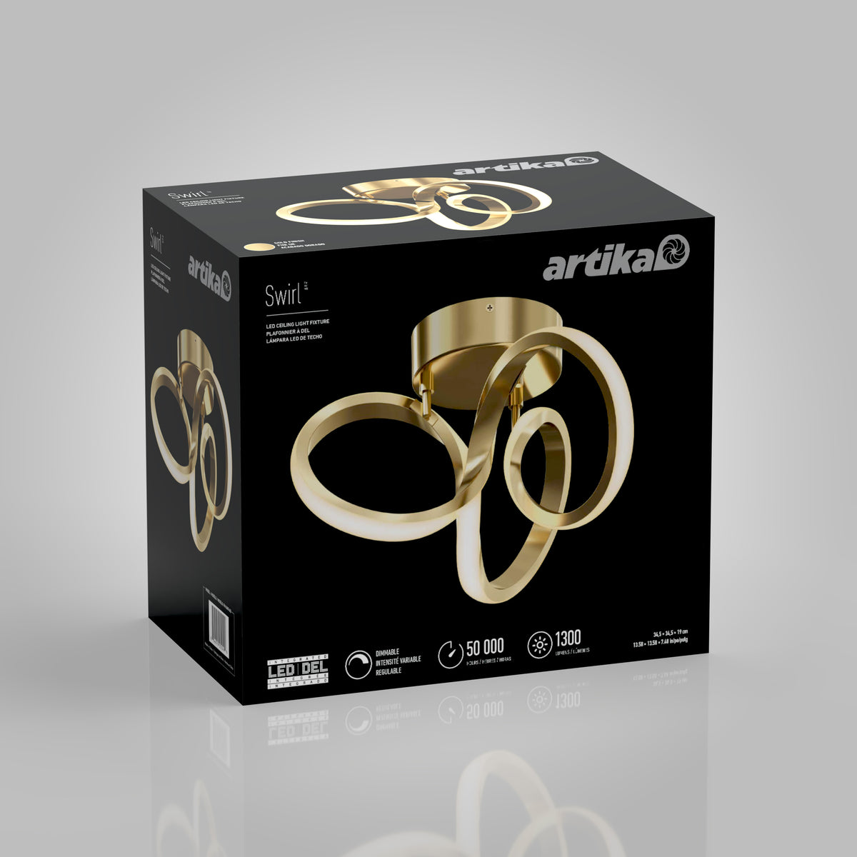 Swirl luz de techo LED moderna empotrada 35 cm (14 in.)