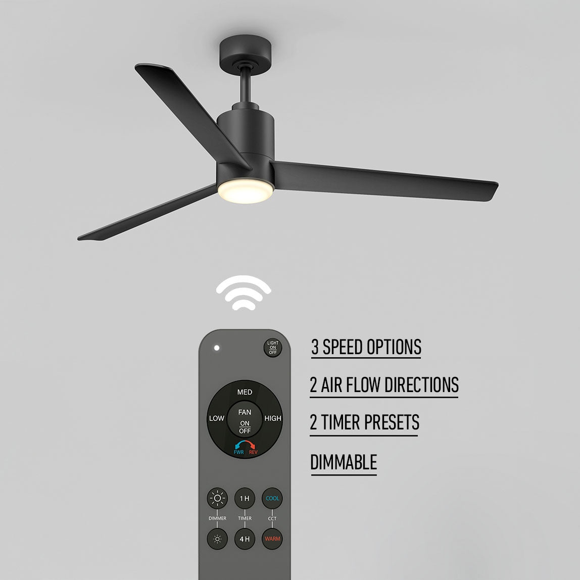 Ellison 132 cm (52 in.) LED moderno fandelier ventilador de techo con luz - control remoto incluido