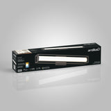 A rectangular black box packaging for an Artika Venicia LED light fixture is shown, featuring an image of the light, product details, and brand logo on a light gray background.