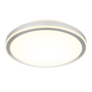 The Artika Altitude 15 in. LED modern flush mount light features a white opaque center, slim metallic outer ring, 5 adjustable color temperatures (CCT), and emits a soft, even glow for contemporary spaces.