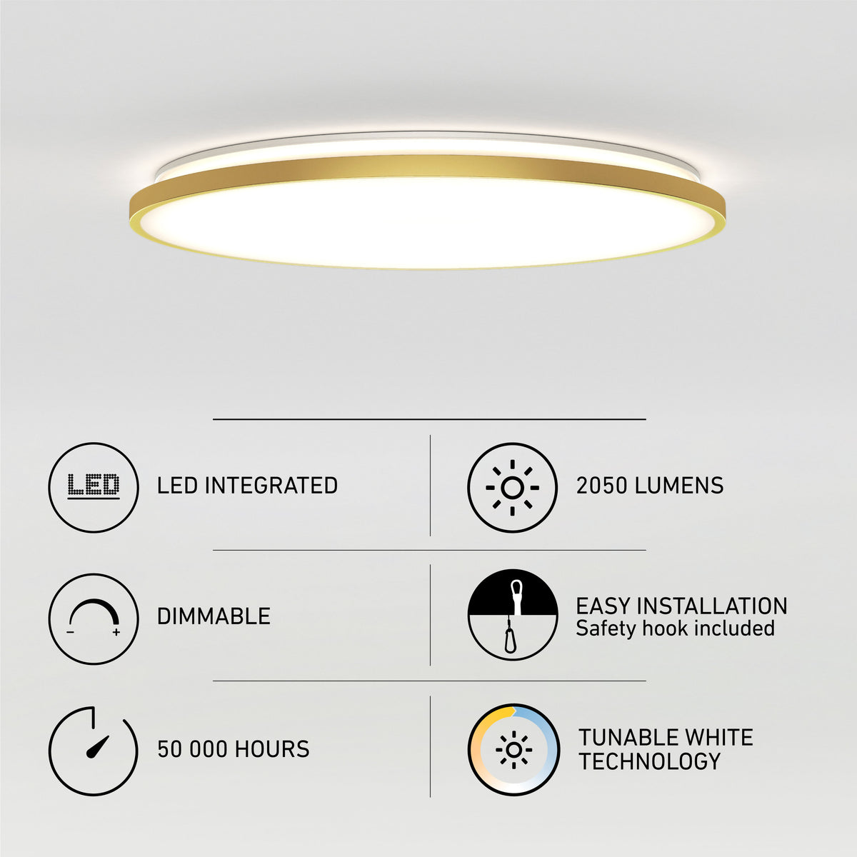 Europa luz de techo LED moderna empotrada 54 cm (21 in.) - con control remoto