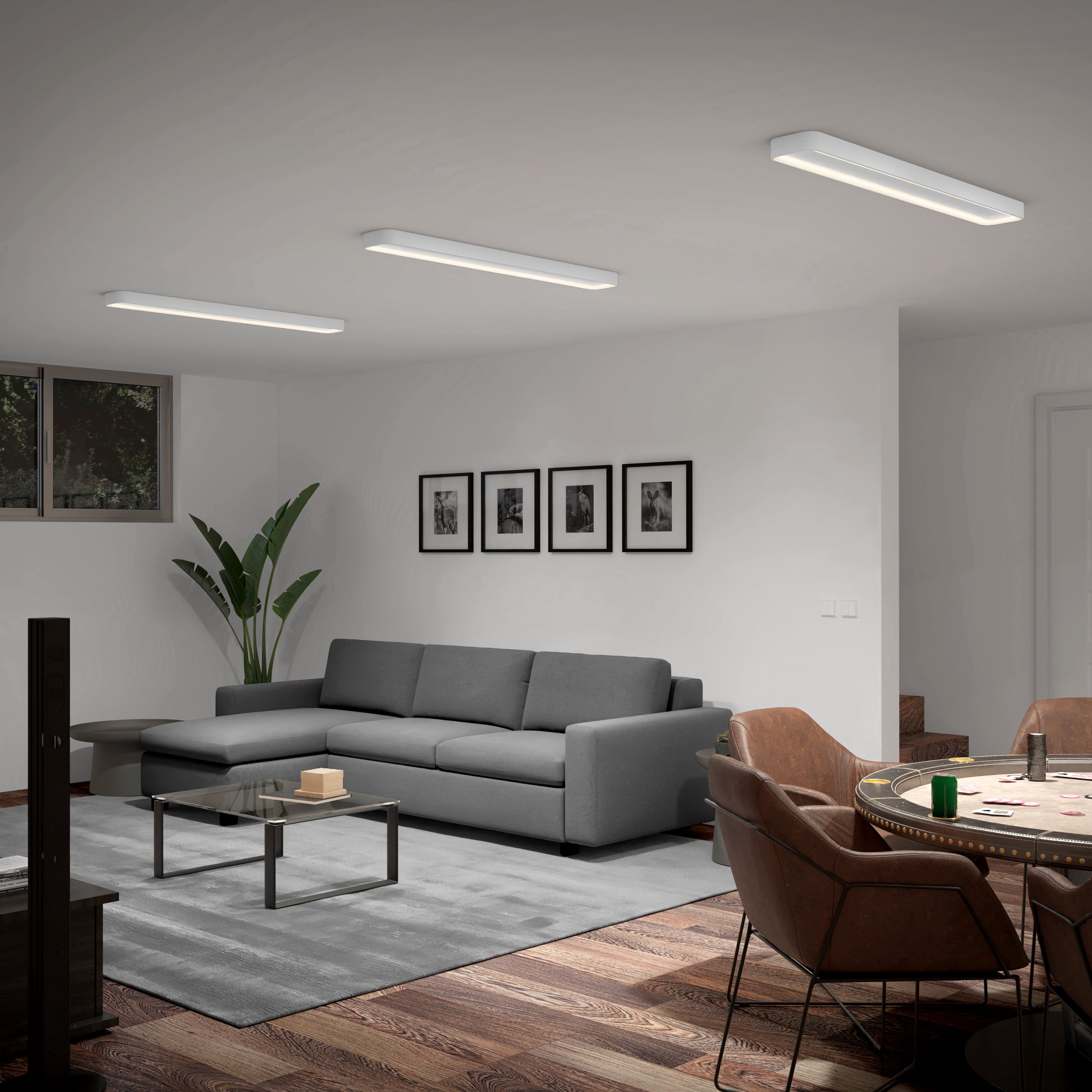 AYA　1002 Aiden 48 in. LED Flush Mount Light 5 CCT White | Artika