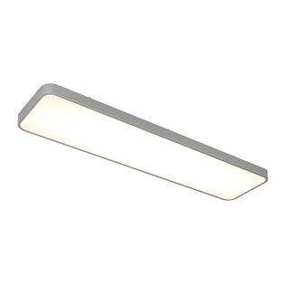 The Artika Europa 48 LED flush mount light features a rectangular, ceiling-mounted design with rounded corners, a white illuminated surface, and includes a remote—shown against a plain white background.