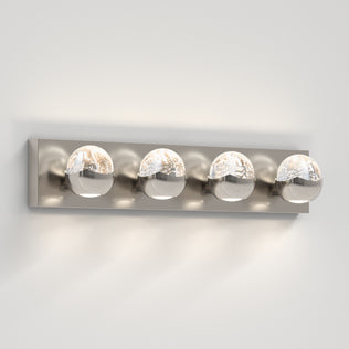 The Artika Oracle 4 light LED bathroom vanity features four glass-covered bulbs on a sleek base—ideal for modern bathrooms.
